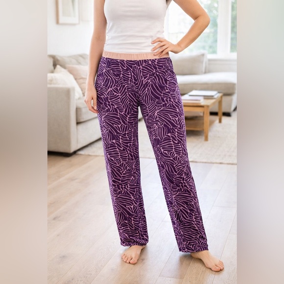 Alfani Other - Alfani Women's Purple Leaf Print Pajama Pants Size XL NWT